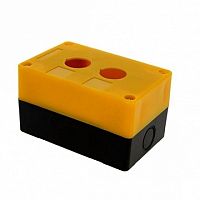 Корпус КП102 пластиковый 2 кнопки желтый |  код. cpb-102-o |  EKF